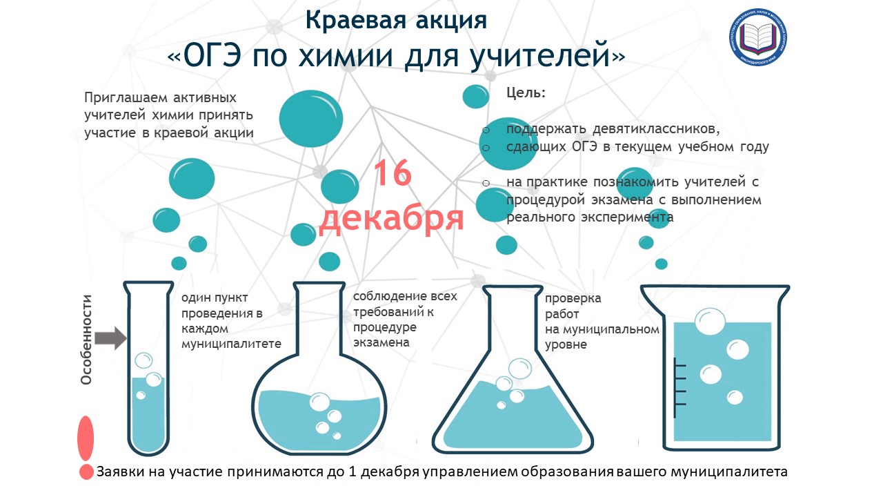 Краевая акция «ОГЭ по химии для учителей» | МБОУ МО ГК «ООШ № 14»